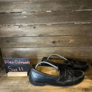 Mens Allen Edmonds Maxfield Black Leather Woven Casual Penny Loafers Size 11‎ D