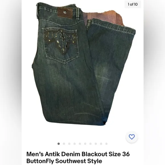 Men’s Antik Blackout Denim NWT SZ 36x32
