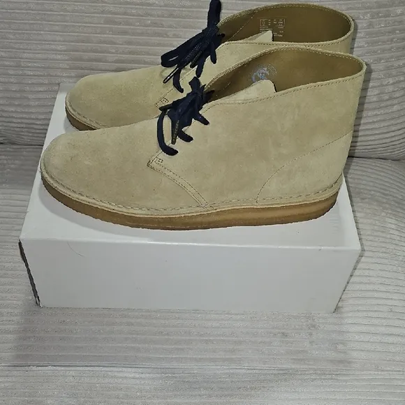 Men's Beige Suede Desert Boots