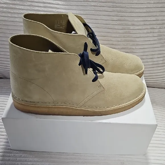 Men's Beige Suede Desert Boots