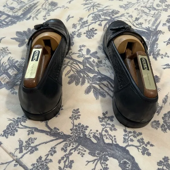 Men’s Belvedere Florence,Genuine Italian Handmade, Blk Leather &amp; Ostrich Loafers