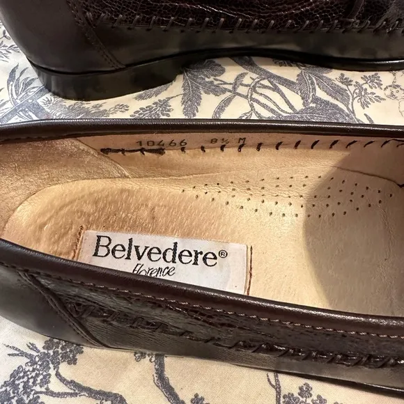 Men’s Belvedere Florence;Genuine Italian Handmade,Leather Ostrich Tassel Loafers