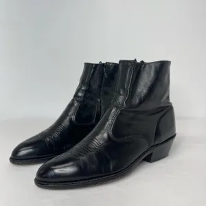 Men's Black Leather Ankle Boots (SB5)