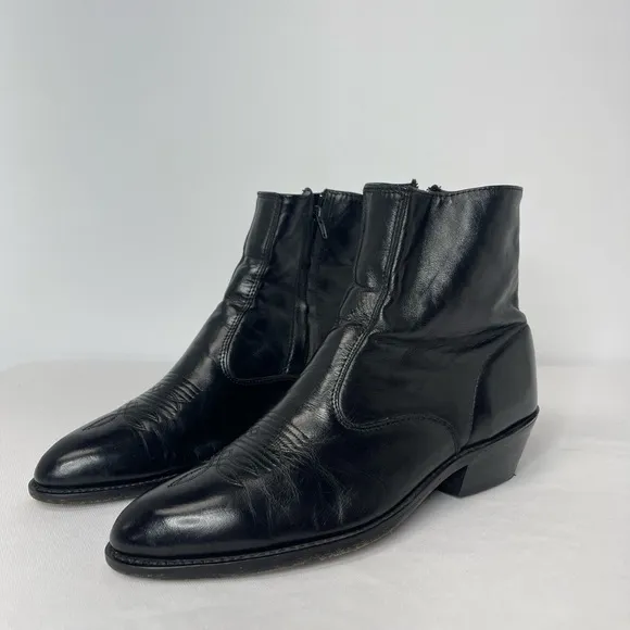 Men's Black Leather Ankle Boots (SB5)