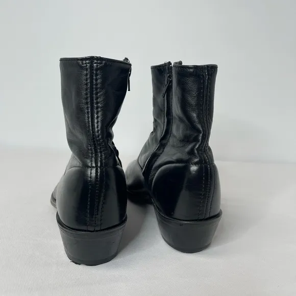 Men's Black Leather Ankle Boots (SB5)