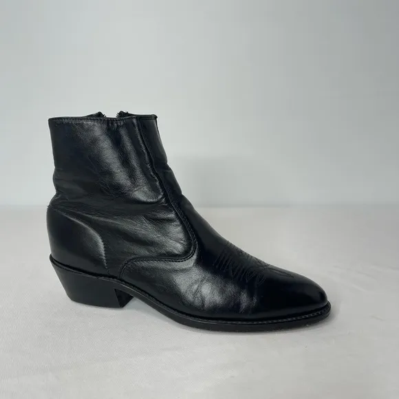 Men's Black Leather Ankle Boots (SB5)