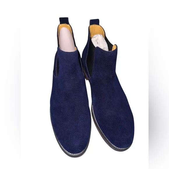 Men's Blue Suede Classic Ankle Boots