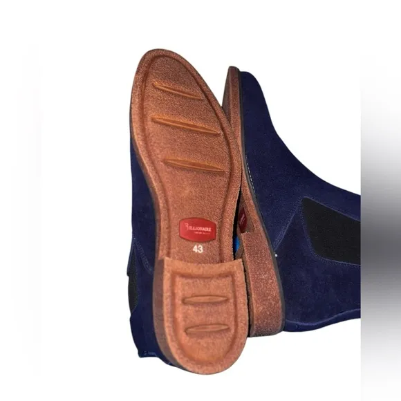 Men's Blue Suede Classic Ankle Boots