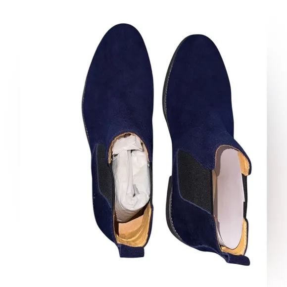 Men's Blue Suede Classic Ankle Boots
