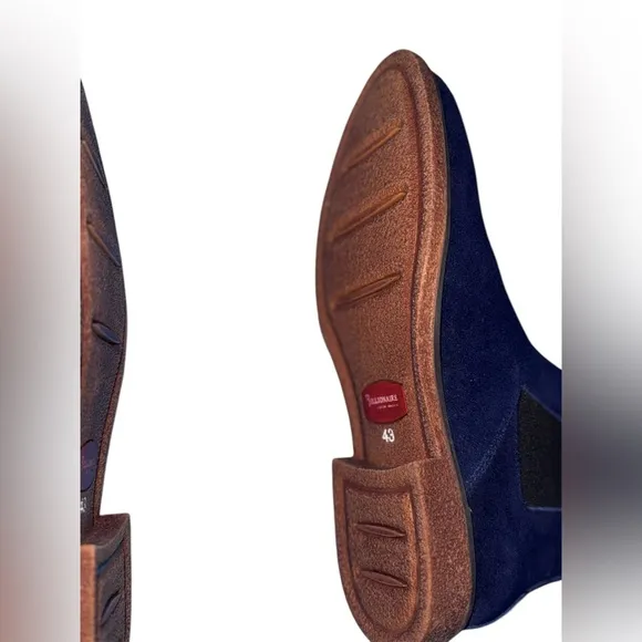 Men's Blue Suede Classic Ankle Boots