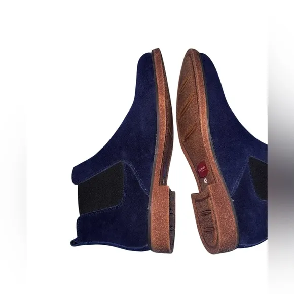 Men's Blue Suede Classic Ankle Boots