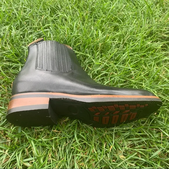 MEN’S BOTIN COWBOY SLIP ON ANKLE-ROUND BOOTS BLACK
