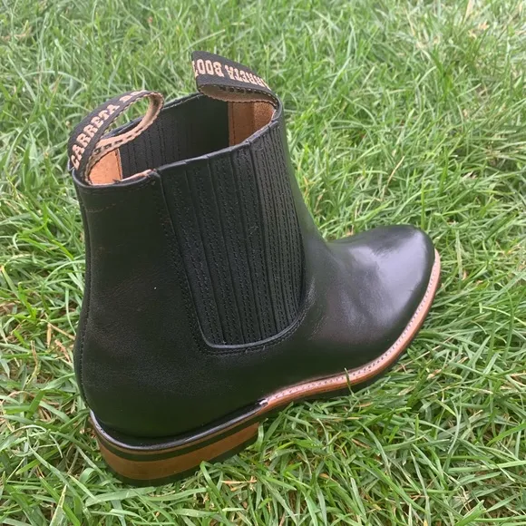 MEN’S BOTIN COWBOY SLIP ON ANKLE-ROUND BOOTS BLACK