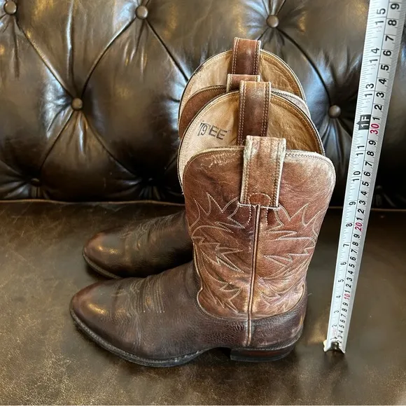 Men's Brown Leather Cowboy Boots size 9 EE (Extra Large)