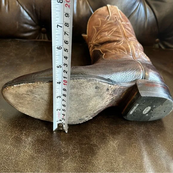 Men's Brown Leather Cowboy Boots size 9 EE (Extra Large)