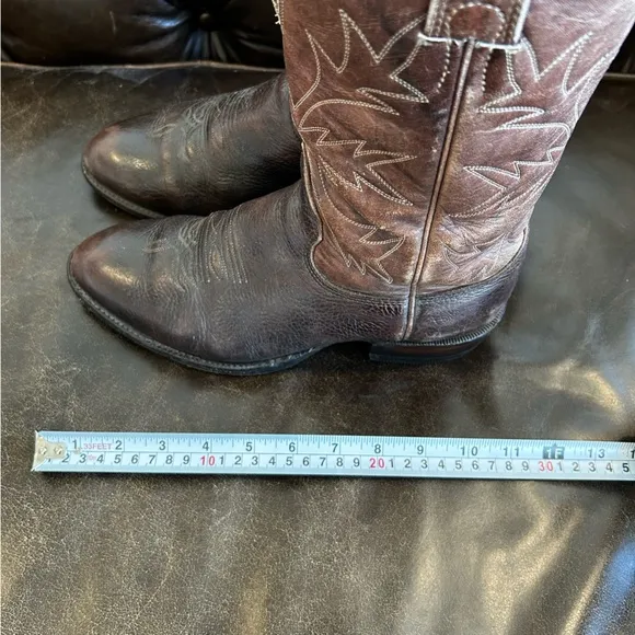 Men's Brown Leather Cowboy Boots size 9 EE (Extra Large)