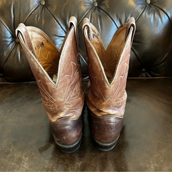 Men's Brown Leather Cowboy Boots size 9 EE (Extra Large)