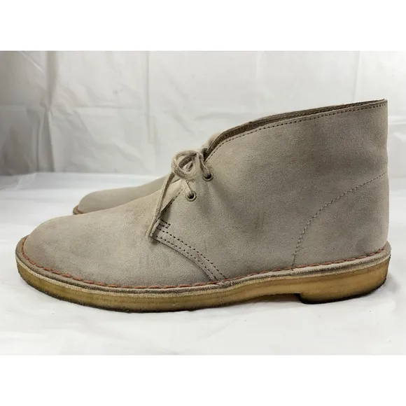 Mens Clark's Original Coal London Desert Suede Gum sole Chukka Boots Sand Suede