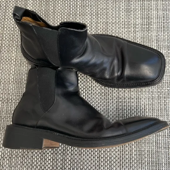 Men’s “Costume National” Black Leather Boots