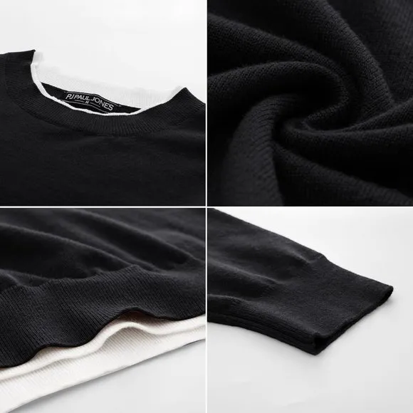 Mens Crewneck Dress Sweater‎ Slim Fit Lightweight Wool Blend Knitted Sweaters