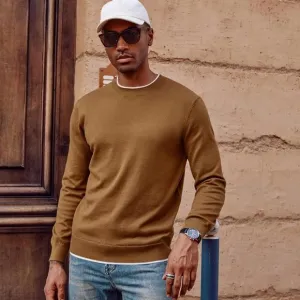 Mens Crewneck Dress Sweater Slim Fit Lightweight Wool‎ Blend Knitted Sweaters