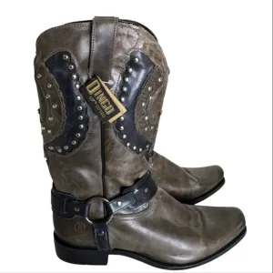 Men's Dingo War Eagle Studded Harness Western Boots...Size 10.5