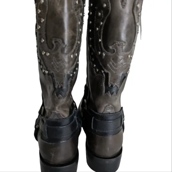 Men's Dingo War Eagle Studded Harness Western Boots...Size 10.5
