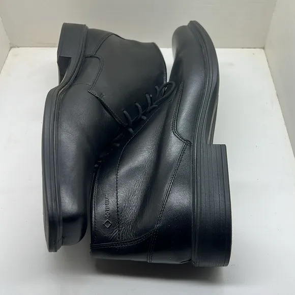 Men’s ECCO Johannesburg Gore Tex Black Leather Ankle Boots Shoes 46 12