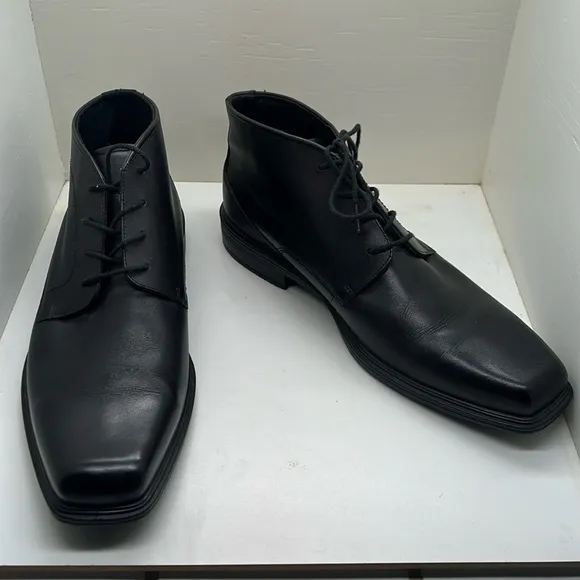 Men’s ECCO Johannesburg Gore Tex Black Leather Ankle Boots Shoes 46 12