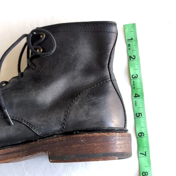 Men's Frye James Lace Up Black Leather Boots Size 7.5 D