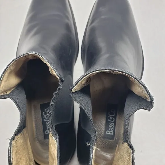 Mens GH Bass &amp; Co Black Leather Slip On Amsterdam 12D