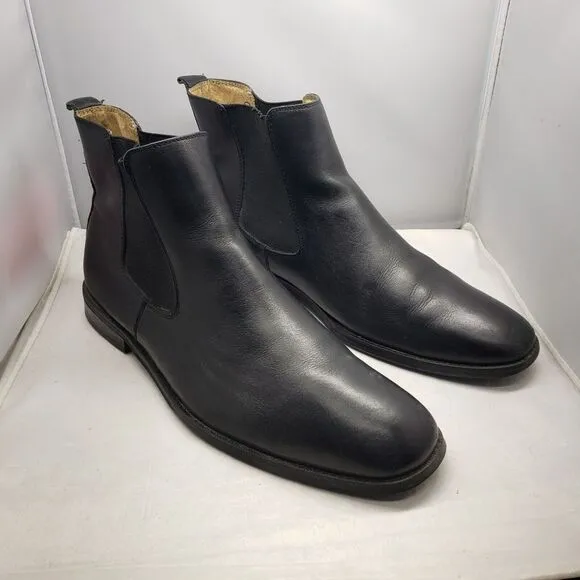 Mens GH Bass &amp; Co Black Leather Slip On Amsterdam 12D