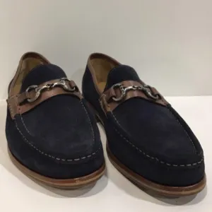 Men’s Johnston &amp; Murphy Horse Bit Suede/Leather Loafers Size 11M Black/Tan
