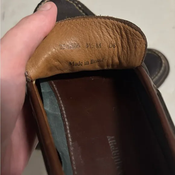Men's Johnston Brown Leather Loafers Size 9.5