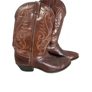 Men's Laredo Classic Western Cowboy Boots Brown Leather Embroidered Footwear 9.5