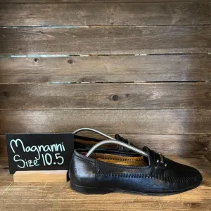 Mens Magnanni Black Leather Horsebit Casual Slip On Loafers Shoes Size 10.5‎ M