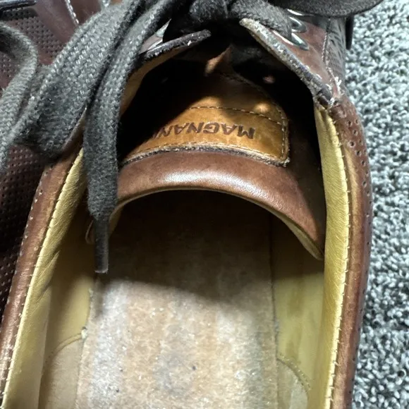 Men's MAGNANNI Fashion Sneakers Perforated Brown Leather