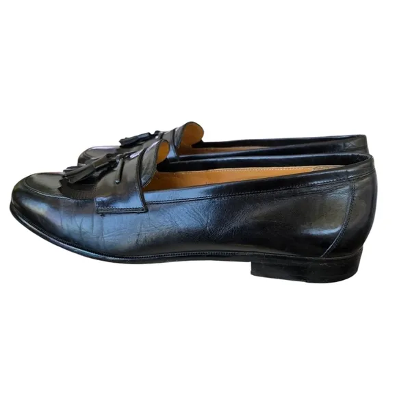 Mens Mezlan Italian Santander Black Leather Tassel Luxury Loafers Sz 11.5