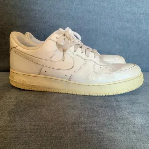 Men’s Nike Air Force 1 White Leather Lace Up Low Top Retro Sneakers Size 13