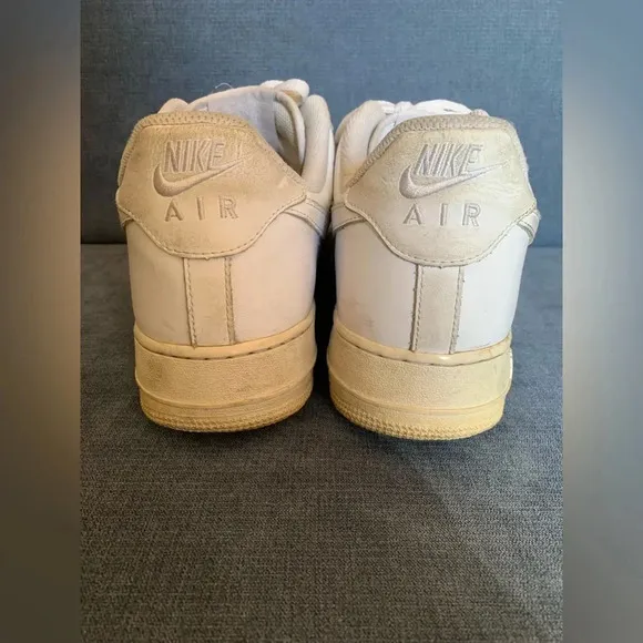 Men’s Nike Air Force 1 White Leather Lace Up Low Top Retro Sneakers Size 13