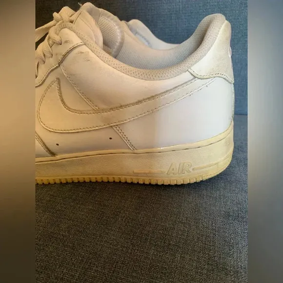 Men’s Nike Air Force 1 White Leather Lace Up Low Top Retro Sneakers Size 13