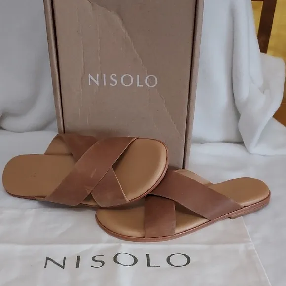 Mens Nisolo Dante Cross Strap Sandals