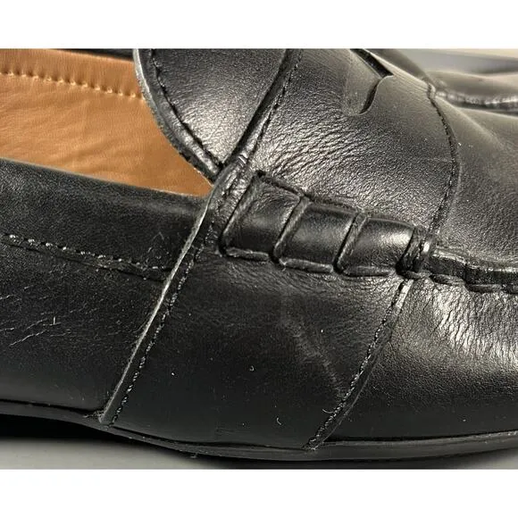 Men's Polo RL Black Leather Reynold Casual Driving Shoe Sz 8D Made in India