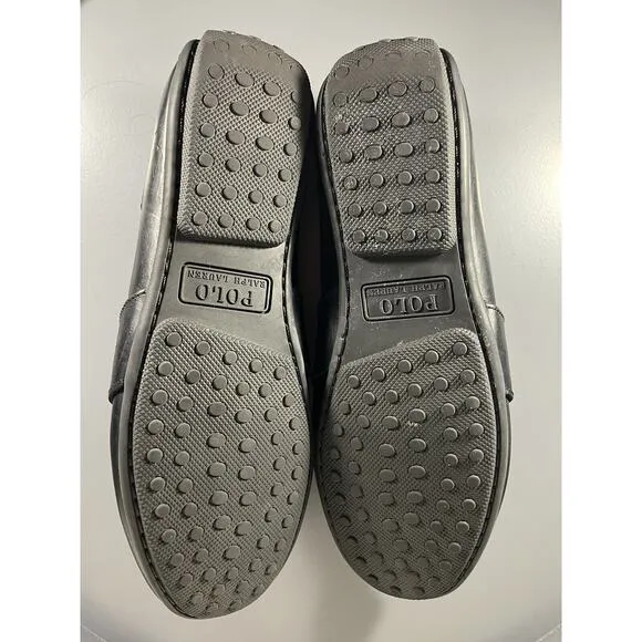 Men's Polo RL Black Leather Reynold Casual Driving Shoe Sz 8D Made in India