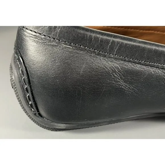 Men's Polo RL Black Leather Reynold Casual Driving Shoe Sz 8D Made in India