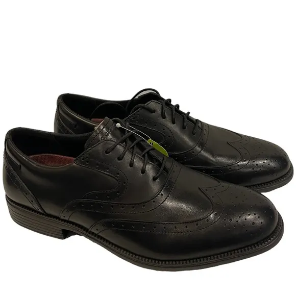 Men's Size Rockport Black new 9 loafers new leather nwt​