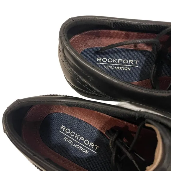 Men's Size Rockport Black new 9 loafers new leather nwt​