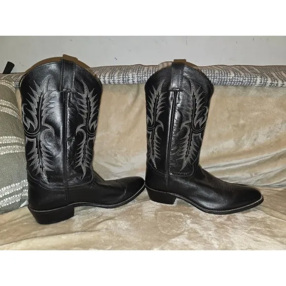 Mens Tony Lama Black Pampas Leather Boots VM2993