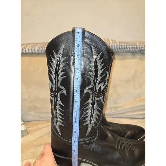 Mens Tony Lama Black Pampas Leather Boots VM2993