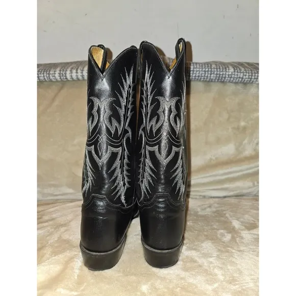 Mens Tony Lama Black Pampas Leather Boots VM2993